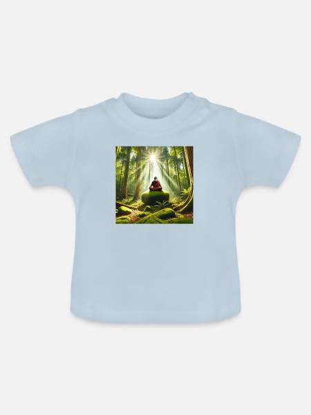 Yogi - Baby Bio-T-Shirt mit Rundhals - Hellblau