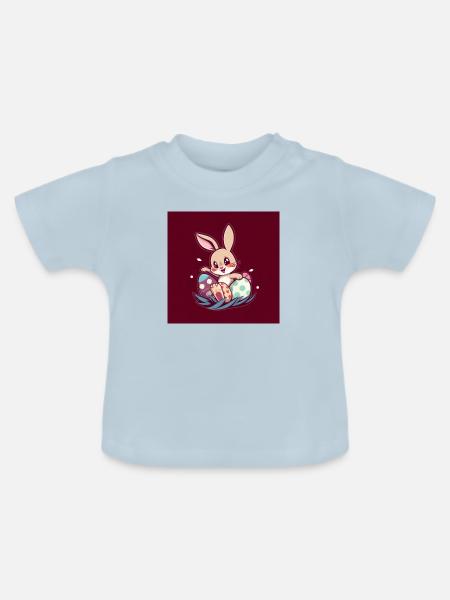 Zauberhafter Osterhase - Baby Bio-T-Shirt mit Rundhals - Hellblau