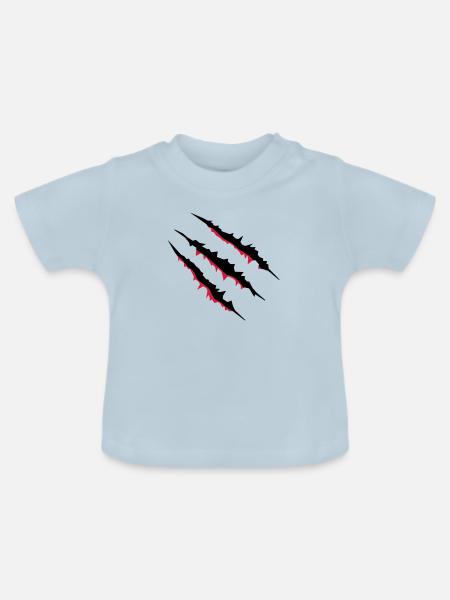 krallen_002 - Baby Bio-T-Shirt mit Rundhals - Hellblau