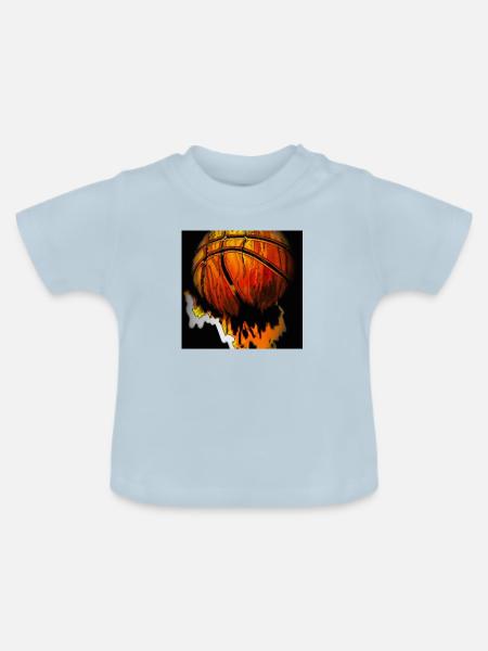 Basketball - Baby Bio-T-Shirt mit Rundhals - Hellblau