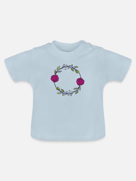 Flower Blume Pflanze - Baby Bio-T-Shirt mit Rundhals - Hellblau