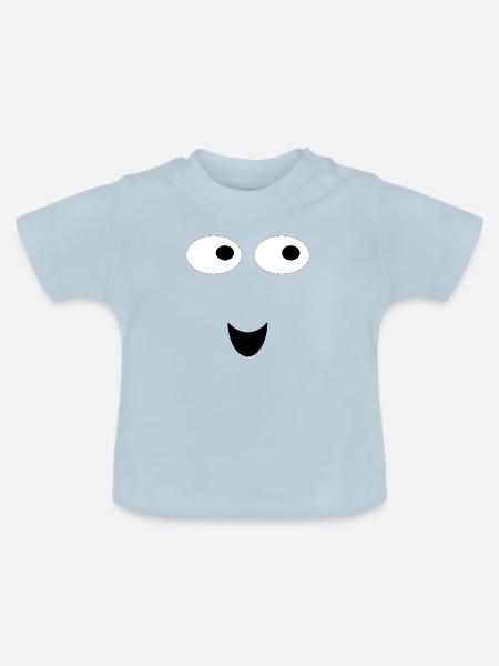 face - Baby Bio-T-Shirt mit Rundhals - Hellblau
