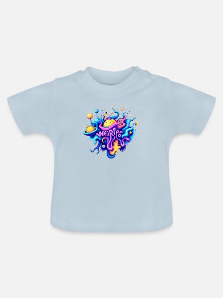 Glücklich - Baby Bio-T-Shirt mit Rundhals - Hellblau