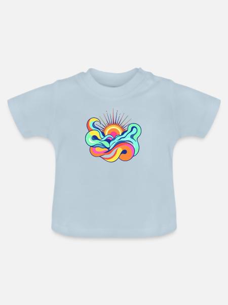 Sonne - Baby Bio-T-Shirt mit Rundhals - Hellblau