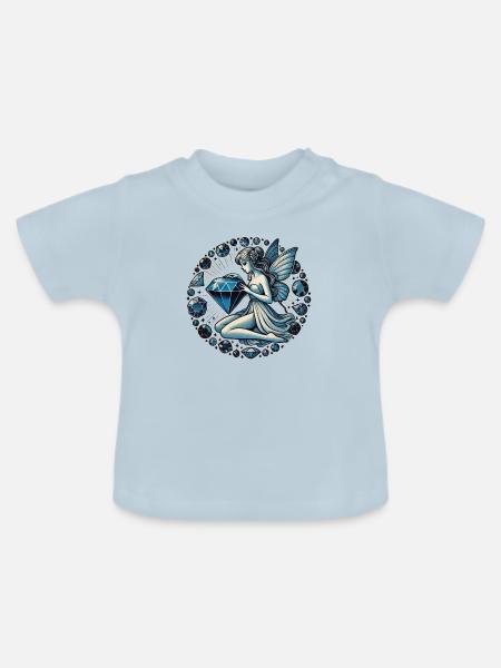 Saphir-Fee - Baby Bio-T-Shirt mit Rundhals - Hellblau