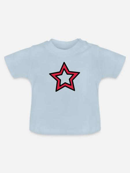 Kleiner Stern - Baby Bio-T-Shirt mit Rundhals - Hellblau