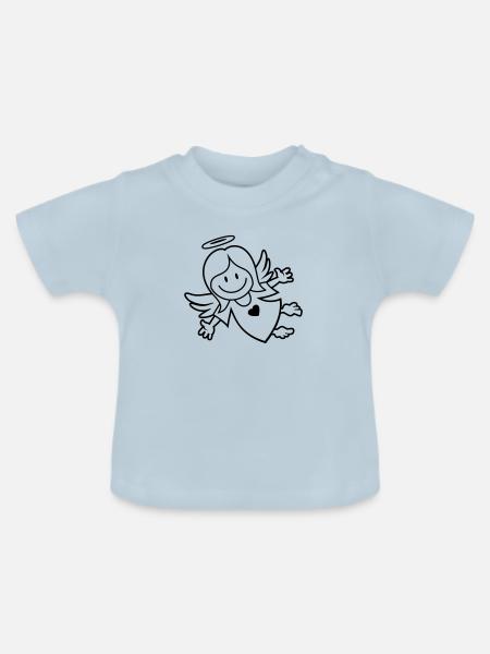 vl064a_engel2_1c - Baby Bio-T-Shirt mit Rundhals - Hellblau