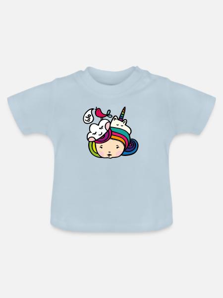Bla - Baby Bio-T-Shirt mit Rundhals - Hellblau