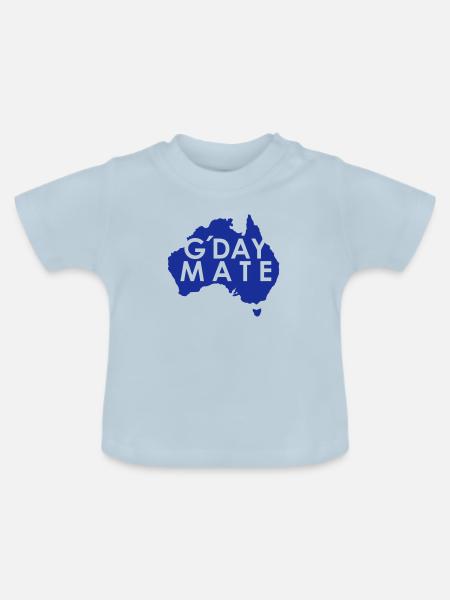 Australia G'Day Mate - Baby Bio-T-Shirt mit Rundhals - Hellblau