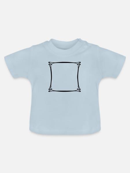 Rahmen frame - Baby Bio-T-Shirt mit Rundhals - Hellblau