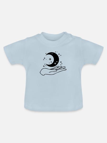 Den Nachthimmel halten - Baby Bio-T-Shirt mit Rundhals - Hellblau