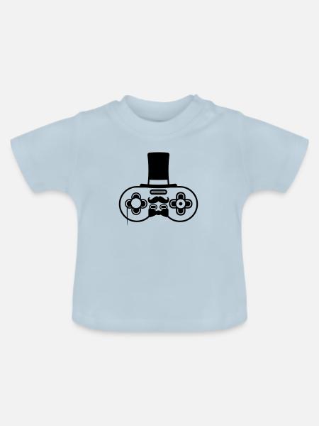 Sir alter Controller Retro - Baby Bio-T-Shirt mit Rundhals - Hellblau