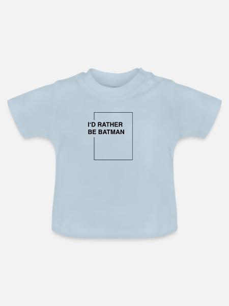 I'd rather be bat-man - Baby Bio-T-Shirt mit Rundhals - Hellblau