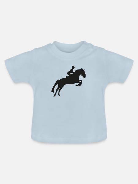 reiten - Baby Bio-T-Shirt mit Rundhals - Hellblau