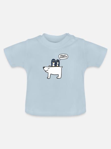 trust issues - Baby Bio-T-Shirt mit Rundhals - Hellblau