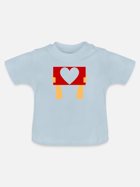 Zeichen der Liebeserklärung - Baby Bio-T-Shirt mit Rundhals - Hellblau