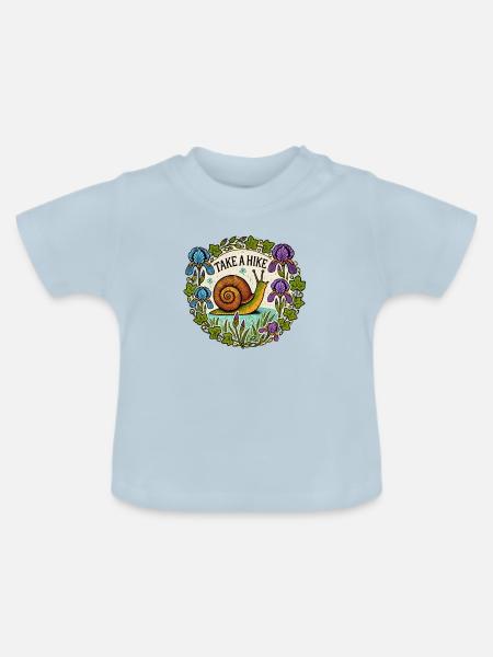 Machen Sie eine Wanderung - Baby Bio-T-Shirt mit Rundhals - Hellblau