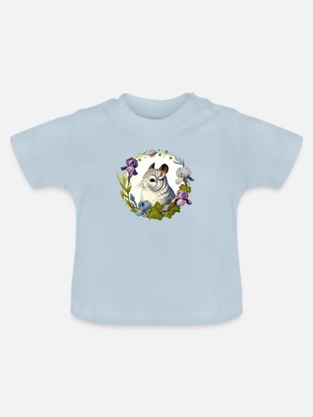 Chinchilla - Baby Bio-T-Shirt mit Rundhals - Hellblau