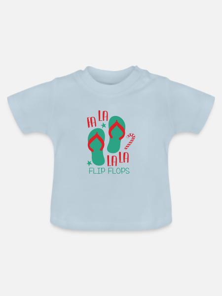 Fa-La-La Flip-Flops - Baby Bio-T-Shirt mit Rundhals - Hellblau