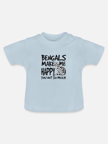 Bengal Katze - Baby Bio-T-Shirt mit Rundhals - Hellblau