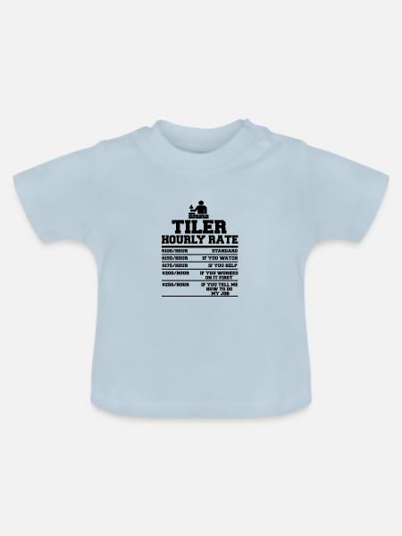 Fliesenleger - Baby Bio-T-Shirt mit Rundhals - Hellblau