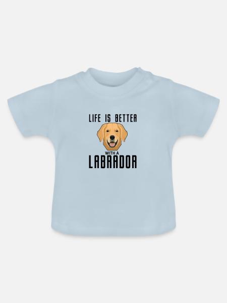 Labrador - Baby Bio-T-Shirt mit Rundhals - Hellblau