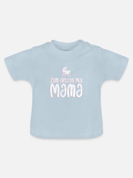 Mutter - Baby Bio-T-Shirt mit Rundhals - Hellblau