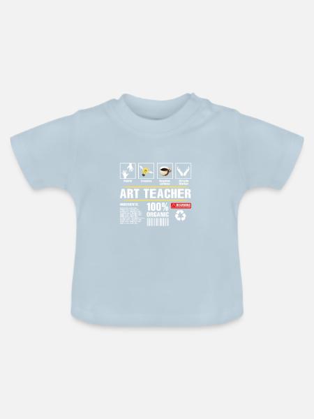 Art Teacher 100 Organic T Shirt - Baby Bio-T-Shirt mit Rundhals - Hellblau