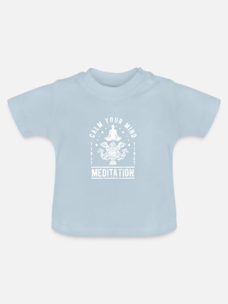 Meditation Tibet - Baby Bio-T-Shirt mit Rundhals - Hellblau