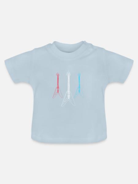 Triple Guitar - Baby Bio-T-Shirt mit Rundhals - Hellblau
