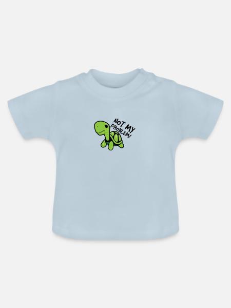 Nicht mein Problem - Baby Bio-T-Shirt mit Rundhals - Hellblau