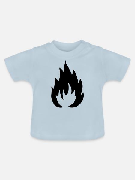 Flamme - Baby Bio-T-Shirt mit Rundhals - Hellblau