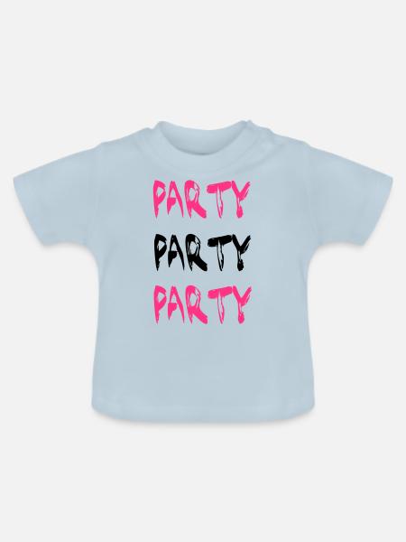 Party - Baby Bio-T-Shirt mit Rundhals - Hellblau