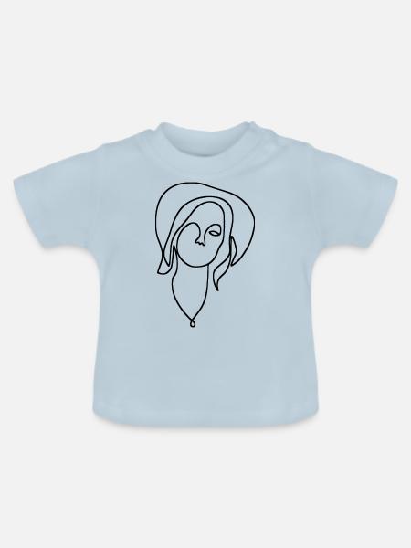 Frauen Linienkunst - Baby Bio-T-Shirt mit Rundhals - Hellblau