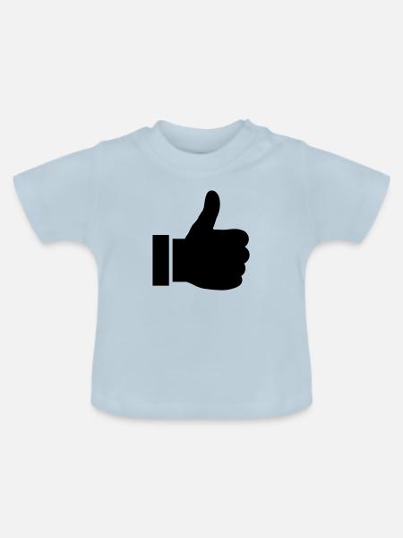 hand like - Baby Bio-T-Shirt mit Rundhals - Hellblau