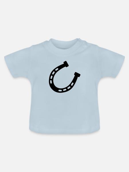 pferde_hufe__f1 - Baby Bio-T-Shirt mit Rundhals - Hellblau