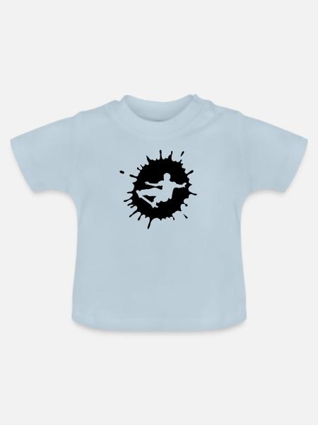 skateboard - Baby Bio-T-Shirt mit Rundhals - Hellblau