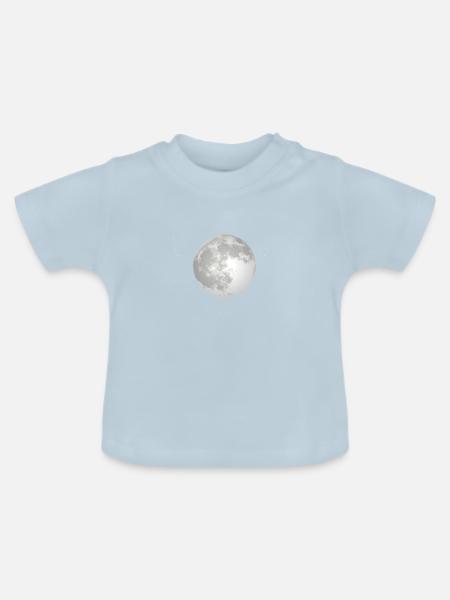 Mond - Baby Bio-T-Shirt mit Rundhals - Hellblau