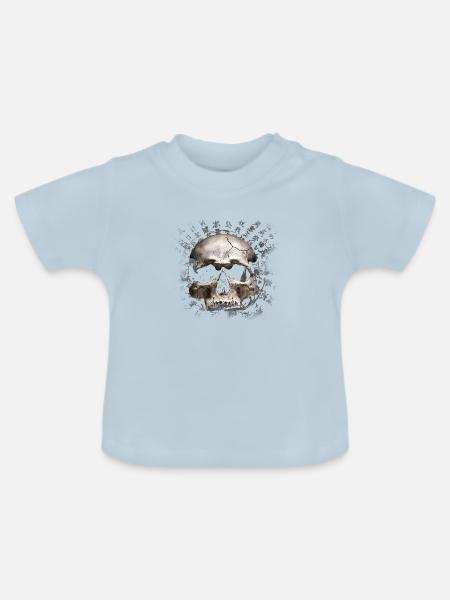 Kanji-Schädel - Baby Bio-T-Shirt mit Rundhals - Hellblau