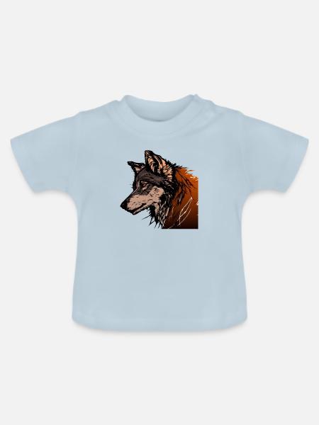 Der Wolf - Baby Bio-T-Shirt mit Rundhals - Hellblau