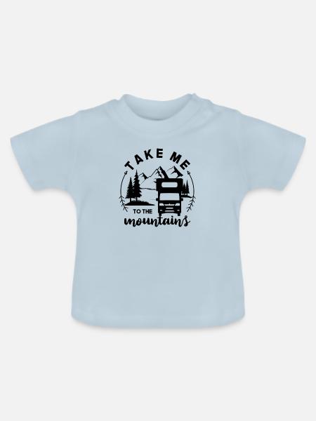 Camping - Baby Bio-T-Shirt mit Rundhals - Hellblau