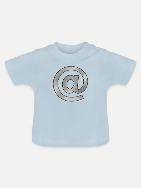 Zeichen @ Silber - Baby Bio-T-Shirt mit Rundhals - Hellblau