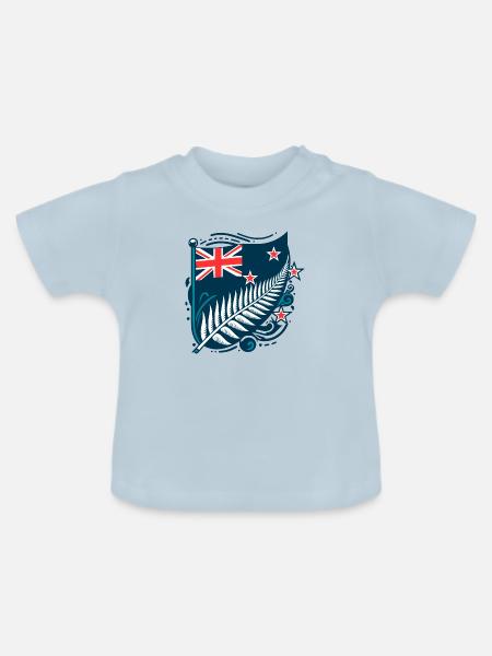 Neuseeland Aotearoa Kiwi 16 - Baby Bio-T-Shirt mit Rundhals - Hellblau