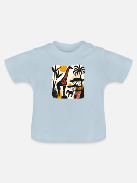 Afrikanische Savanne - Baby Bio-T-Shirt mit Rundhals - Hellblau