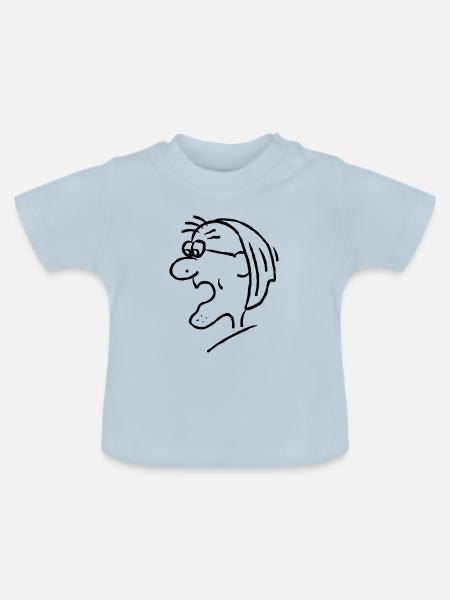 Comic Comicfigur Mann mit Mütze - Baby Bio-T-Shirt mit Rundhals - Hellblau