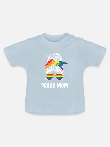 LGBT Stolze Mutter - Baby Bio-T-Shirt mit Rundhals - Hellblau