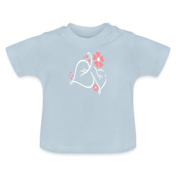 Naturfreund, Blumen - Baby Bio-T-Shirt mit Rundhals - Hellblau - Vorne