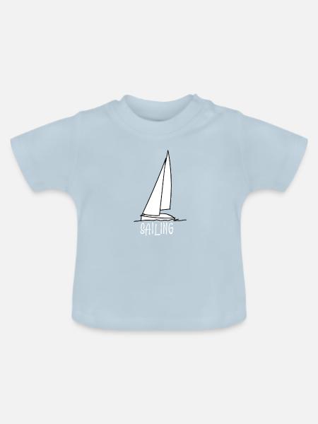 Segelyacht - Baby Bio-T-Shirt mit Rundhals - Hellblau