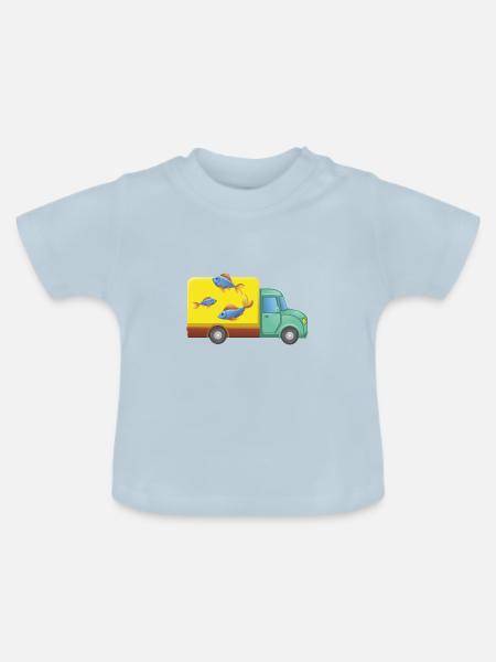 Lieferdienst Fisch Wagen - Baby Bio-T-Shirt mit Rundhals - Hellblau