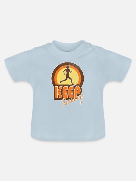 Joggen - Baby Bio-T-Shirt mit Rundhals - Hellblau